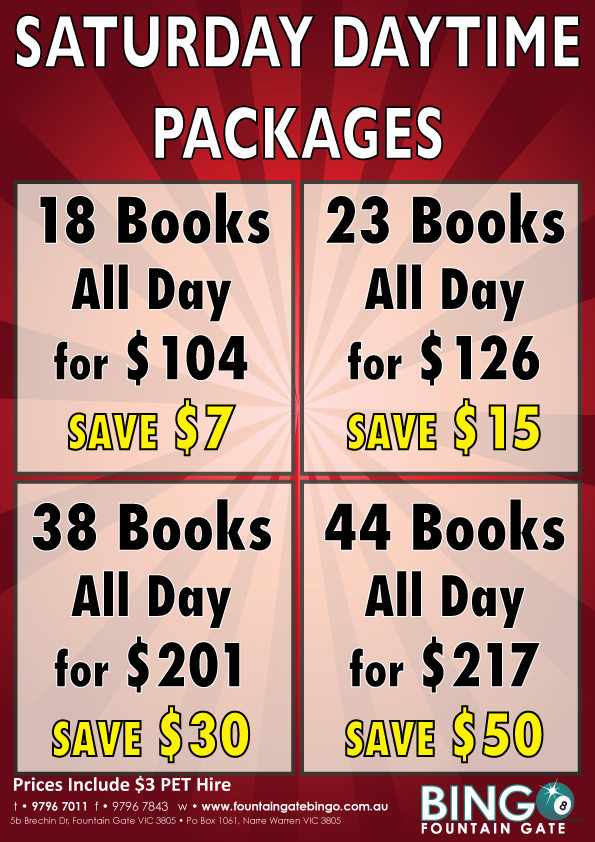 Fountain Gate Bingo Packages