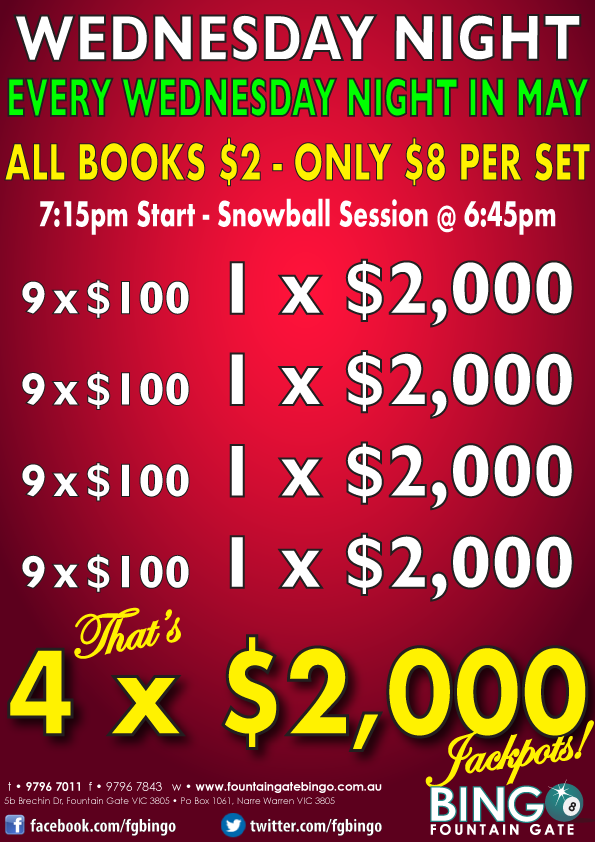 Fountain Gate Bingo Specials and Promotions